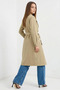 Women's Double-Breasted Collar Belted A.Khaki Trench Coat - 6