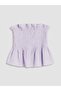 Lcw Vision Lilac Strapless Collar Linen Blend Ruffle Blouse - 5