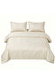 4 Piece Single Duvet Cover Set - Microfiber Satin Stripe, Elastic Fitted Sheet 120x200+20cm Deep Pocket, Hotel Quality Ultra Soft - 3
