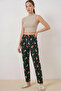 Women's Patterned Emerald Green Pajama Bottoms - 5