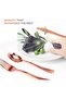 Premium Rose Golden Plastic Cutlery Set, 30 Pieces Flatware Collection (10 Spoons, 10 Forks, 10 Knives) - 6
