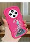 Redmi 14C Compatible Case Camera Protector Red Silicone Couple Phone Case Girl Pattern