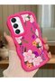 Samsung Galaxy A16 Compatible Case Camera Protector Red Silicone Couple Phone Case Floral Pattern