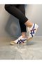 Daily Comfortable Lace-Up Unisex Sports Shoes White Blue Red Sneaker Comfortable Walking Shoes - 6