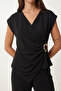 Modal Top and Bottom Set with Gold Accessories Lnt0035 Black - 5