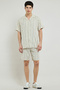 Striped Shirt with Revere Collar and Short Sleeves - 2