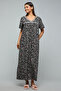 Printed Nightgown with V-Neck and Short Sleeves - 4