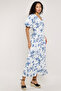 Printed Maxi Dress with V-Neck and Balloon Sleeves - 4
