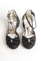 Black Glittery Bow Girls' Heeled Shoes - 2
