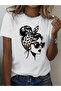 Women's Mix Printed Crew Neck Regular Fit T-Shirt