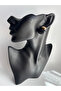 Gold Color Black Earrings (3.6 cm) - 6