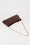 Women's Dalya Brown Star Embroidered Lined Zipper Closure Baguette Handbag - 3