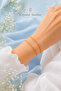 Orange Rope Bracelet Set Adjustable Macrame Unisex Lover Friendship Bracelet 2 Pieces - 2