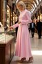 Women's Maxi Length Crew Neck Long Sleeve Modal Woven Dress Unlined Skater Cut Casual Daily Stylish