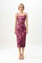 Women's Thin Straps Square Neck Floral Pattern Bodycon Midi Stretchy Knitted Dress Daily Casual Modern Stylish - 4