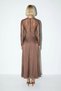 Women Maxi Long Dress Lace Collar Bicycle Fish Cut Sleeve Satin Textured Modern Elegant Daily Casual - 5
