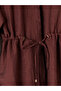Özmarka New Season Burgundy Textured Oversize Women's Shirt - 7