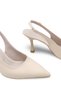 Women's Pointed Toe Open Back Thin Heeled Shoes 0012122 Matte Beige - 4