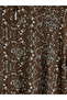 Brown Crew Neck Patterned Blouse - 7