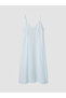 Lcw Vision Blue Rope Strap A-Line 100% Linen Dress - 4