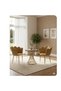 Elegant 3-piece cafe set two chair in a gray color and a round table with luxurious gold metal base ,chair( H78cm*w46cm*L60cm)table(H69cmW60cmL60cm) - 2