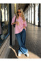 Kadın nakış logolu oversize basic t shirt - 2