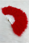 Large Size Red Feathered Bridal Fan, Wedding Henna Bridesmaid Bride Circumcision Gift, 1 Piece 30X50Cm - 2
