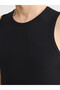 Black Crew Neck Ribbed Men's Sleeveless T-Shirt - 3