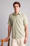 Regular Fit Linen Short Sleeve Mint Green Shirt G7584Ax26Hs - 3