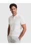 Ecru Slim Fit 100% Cotton Buttoned Polo Collar Knitwear T-Shirt 50325046-Vr019 - 3