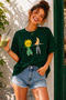 Sun and Moon Character Printed Unisex Oversize T-Shirt – Cotton Crew Neck Casual T-Shirt