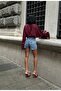 Women's Design Jean High Waist Lycra Stretch Denim Shorts - 4