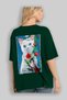 For the Love of Cats 115 Cat Printed Green Oversize T-Shirt 100% Cotton Unisex Cat Lover Premium Design - 3