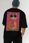For the Love of Cats 118 Cat Printed Black Oversize T-Shirt 100% Cotton Unisex Cat Lover Premium Design - 7