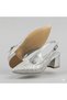 (Wiesse) Closed Toe Wide Heeled Women's Shoes Silver - 5