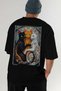32 Cats for the Sake of Cat Love Printed Black Oversize T-Shirt 100% Cotton Unisex Cat Lover Premium Design - 7
