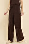Self Patterned Knitted Pants with Drawstring Waist - 3