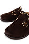 Women's Genuine Leather Brown Suede Flat Slippers - 3