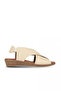 Cream Leather Women's Sandals
