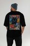 For the Love of Cats 63 Cats Printed Black Oversize T-Shirt 100% Cotton Unisex Cat Lover Premium Design - 5