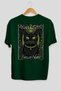 For the Love of Cats 68 Cats Printed Green Oversize T-Shirt 100% Cotton Unisex Cat Lover Premium Design
