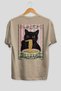 For the Love of Cats 28 Cats Printed Beige Oversize T-Shirt 100% Cotton Unisex Cat Lover Premium Design