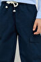 Solid Cargo Pants with Drawstring Waist - 6