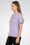 Women Crew Neck Short Sleeve Brand Logo T-Shirt, Purple - 3