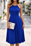 Women's Halter Neck Chain Detailed Off-The-Shoulder Viscose Dress