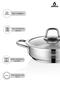 Nirvana 4-Piece Stainless Steel 18-20 cm Sahan Set with Glass Cover - 6