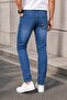 Men's Blue Slim Fit Lycra Jean Trousers - 2