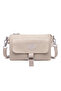 Daily Small Size Waterproof Crinkle Fabric Women's Phone and Messenger Bag Beige