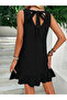 Women's Sleeveless Crew Neck Ruffle Sofia Dress