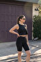 Comfort High Waist Lycra Interlock Shaping No-Show Biker Leggings Black - 3
